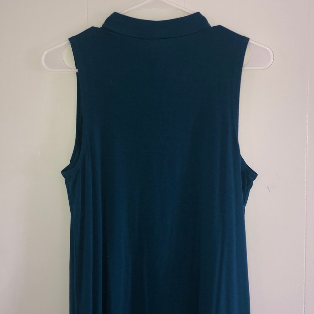 Emerald Blue High Neck Tank Dress - Picture 3 of 3
